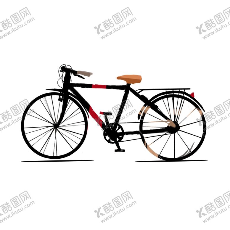 编号：58632409221716012171【酷图网】源文件下载-手绘黑色自行车