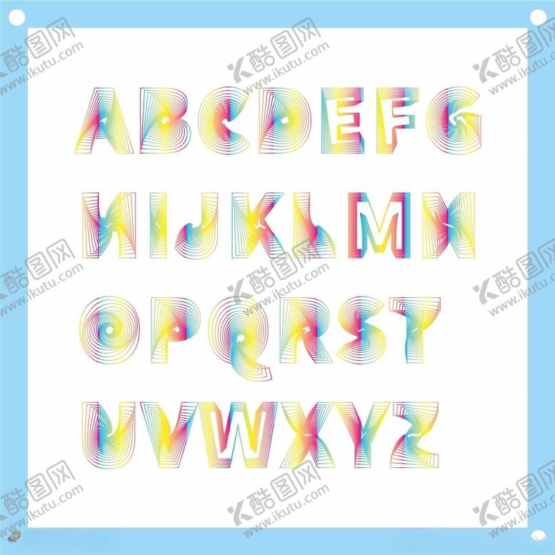 编号：56209005241427052490【酷图网】源文件下载-多彩26个英文字母表展示