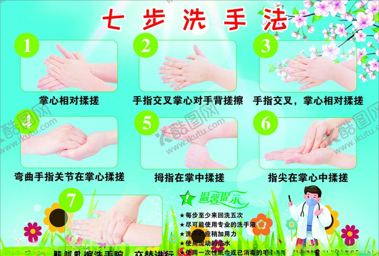 编号：74775310080548571980【酷图网】源文件下载-七步洗手横版