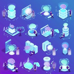 科技办公场景插画