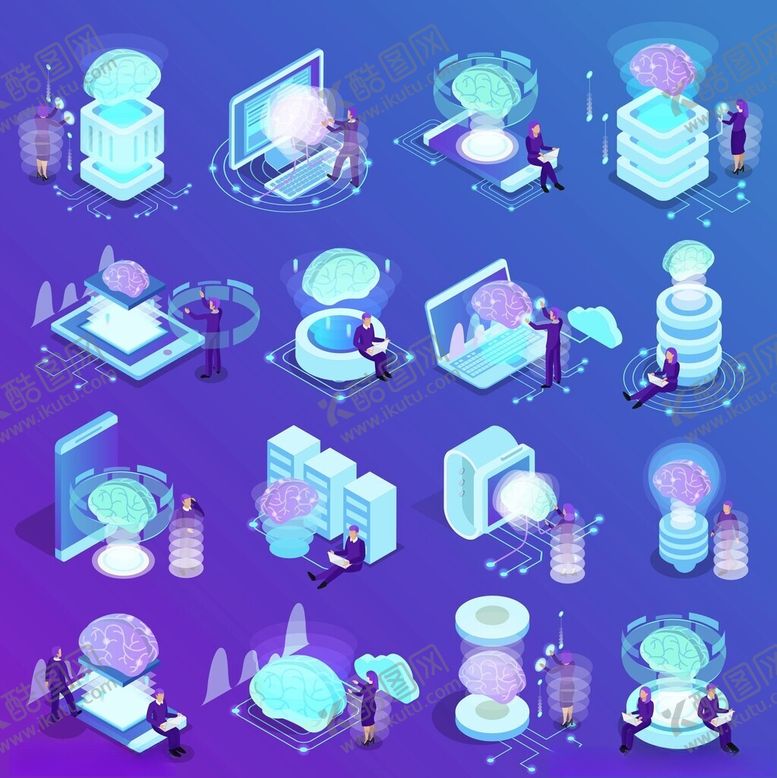 编号：71990704030654087806【酷图网】源文件下载-科技办公场景插画