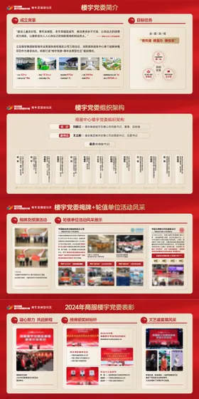 红色展板党建活动架构图表彰