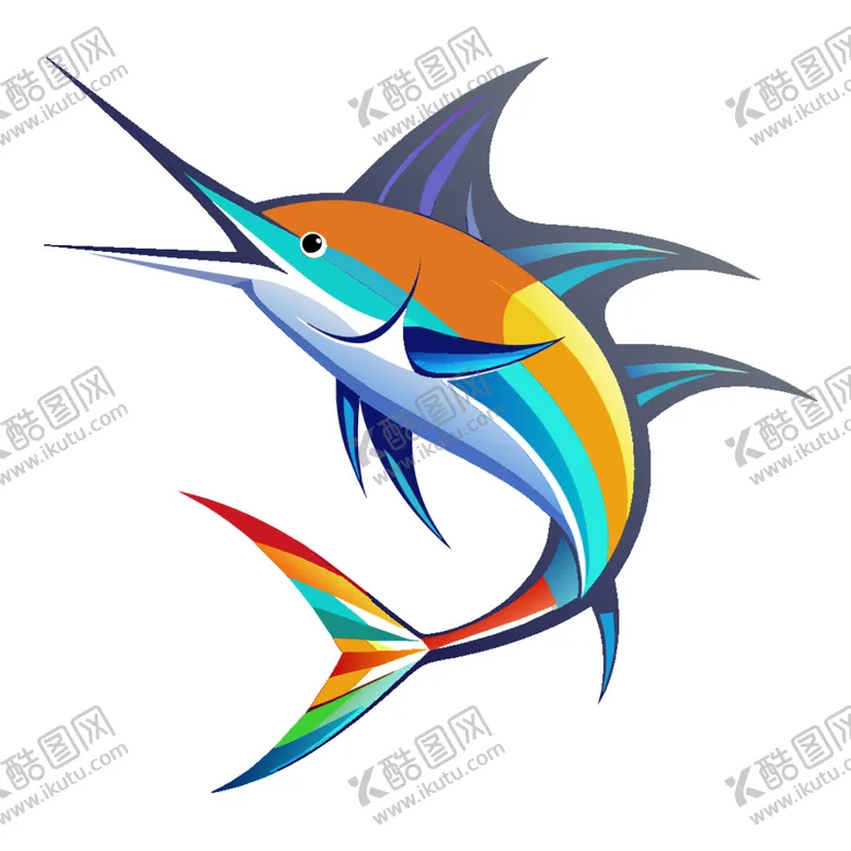 编号：86866502251554136915【酷图网】源文件下载-极简主义风格的剑鱼头像