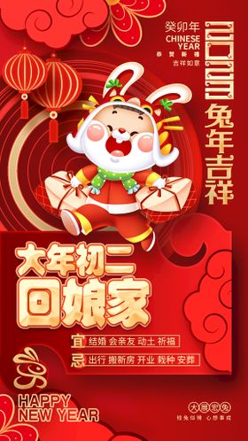 编号：85361009231444154825【酷图网】源文件下载-红色新年虎年民俗大年初二回娘家