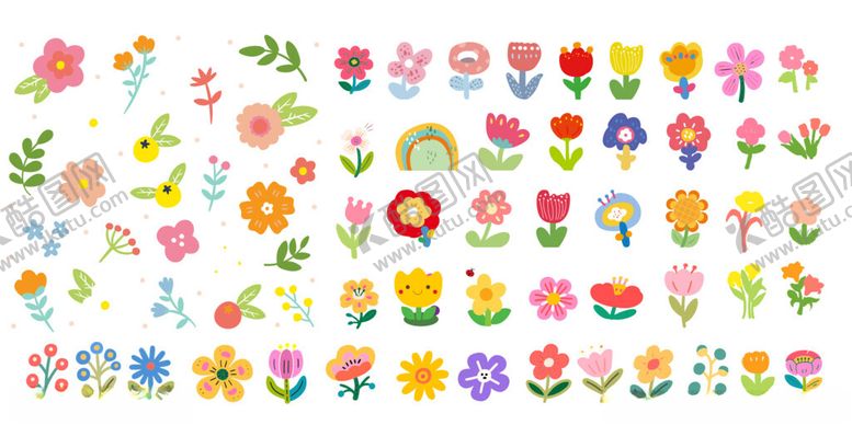 编号：86211409261457415734【酷图网】源文件下载-卡通花朵卡通小花