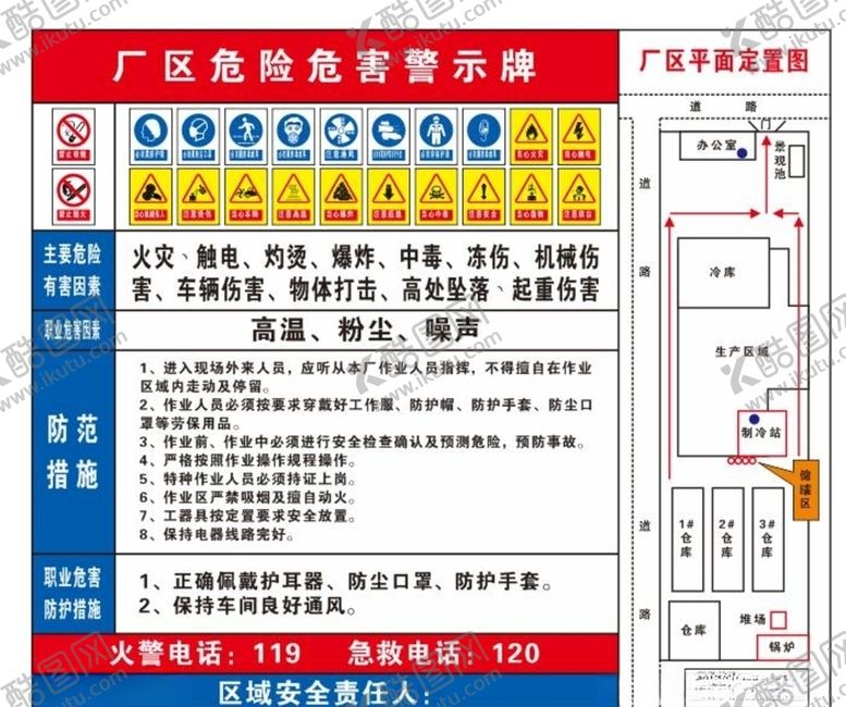编号：25814910242021107593【酷图网】源文件下载-厂区危险危害警示牌