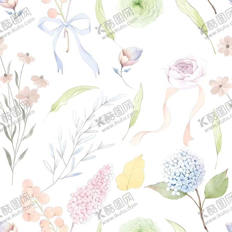 编号：48469307021120189384【酷图网】源文件下载-水彩花