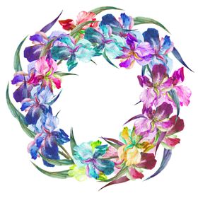 夏日热带水彩花朵