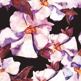 抽象花朵兰色水彩五瓣手绘