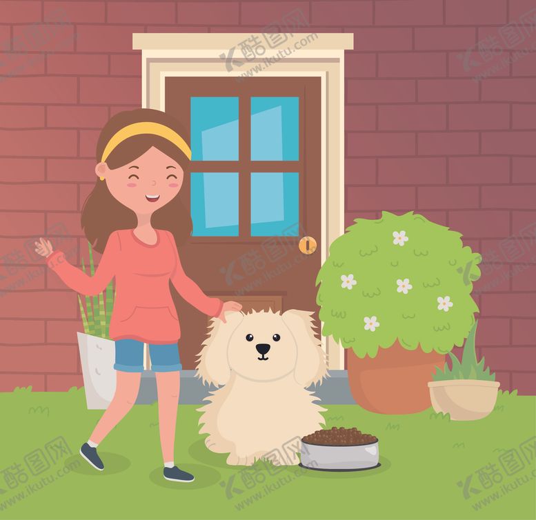 编号：69735909280826042914【酷图网】源文件下载-宠物饲养主题插画