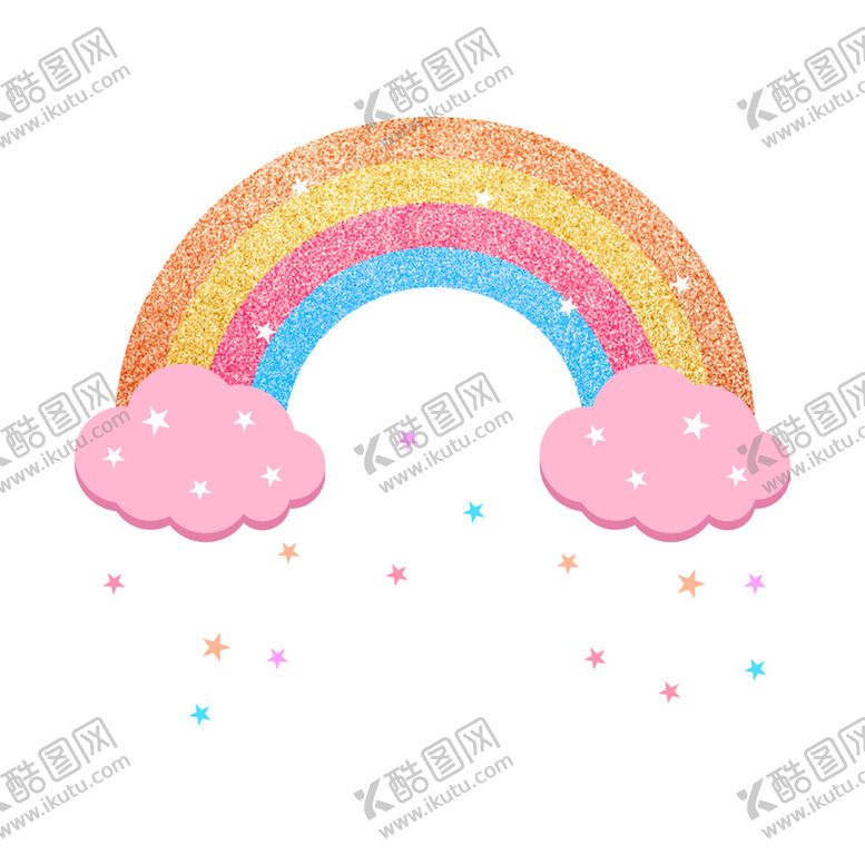 编号：63624612221900426624【酷图网】源文件下载-彩虹和粉色云朵