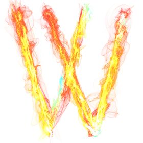 字母w火焰特效文字