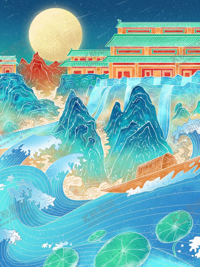 编号：72698010090822052283【酷图网】源文件下载-中秋插画背景