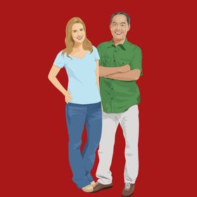 手绘情侣恋人
