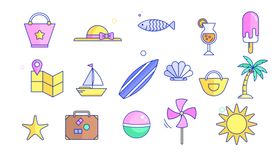 夏日旅游图标