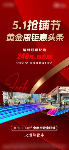 五一劳动节特惠房红金海报