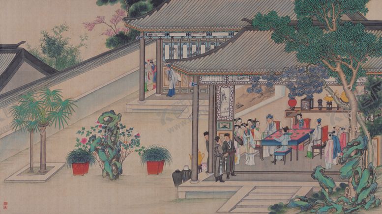 编号：70841905130249096088【酷图网】源文件下载-红楼梦场景精美工笔画