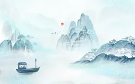 古风中国风背景典水墨板水墨海报