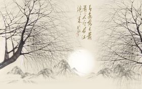森林树枝背景墙