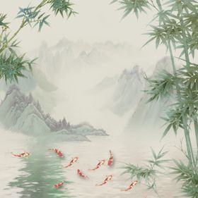 中国风水彩画背景