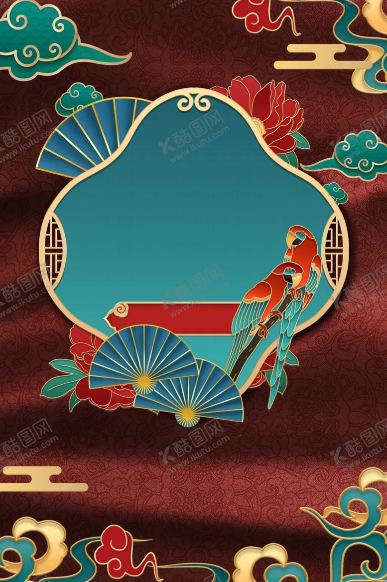 编号：17992805021846379219【酷图网】源文件下载-中国风国潮浮雕红色海报背景