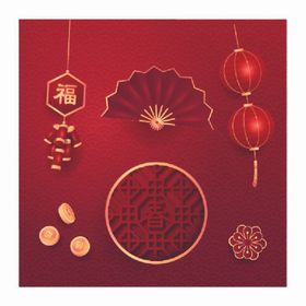 春节元素新年传统文化财神