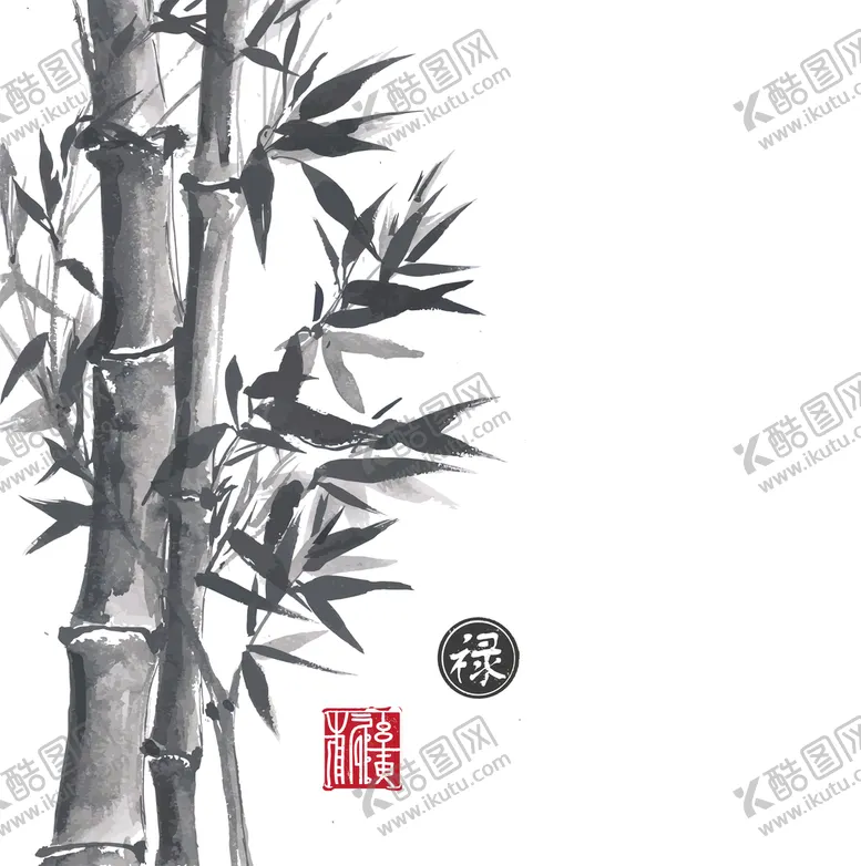 编号：10345709181811140254【酷图网】源文件下载-矢量水墨竹子