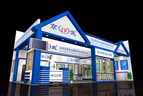 展览3D模型二面开口