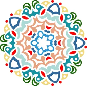 春季春天复古印花图案图形背景艺术几何团剪纸