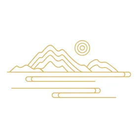 山水线条CDR峰手绘