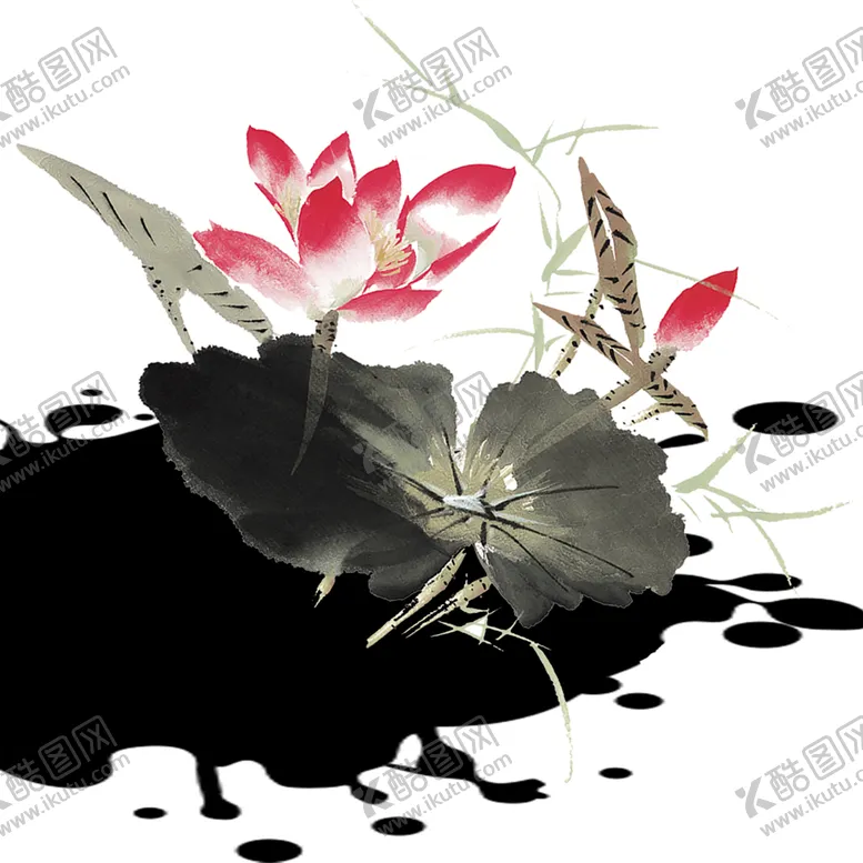 编号：54044904211846505446【酷图网】源文件下载-水墨荷花粉色荷花荷花意境