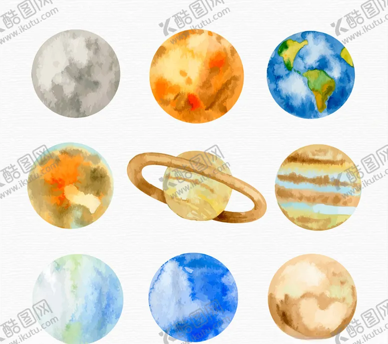 编号：98325706280536269258【酷图网】源文件下载-彩色太阳系行星
