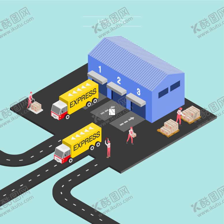 编号：34438812100017075206【酷图网】源文件下载-物流插画