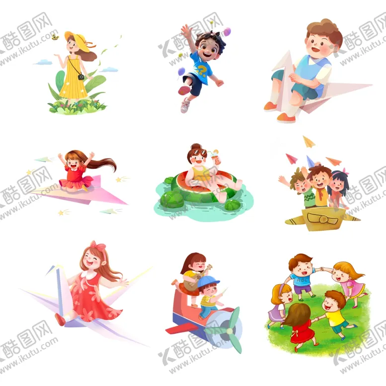 编号：12998006292103098056【酷图网】源文件下载-儿童欢乐活动插画