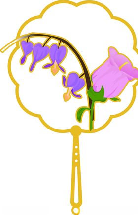 鸟梅花团扇书签