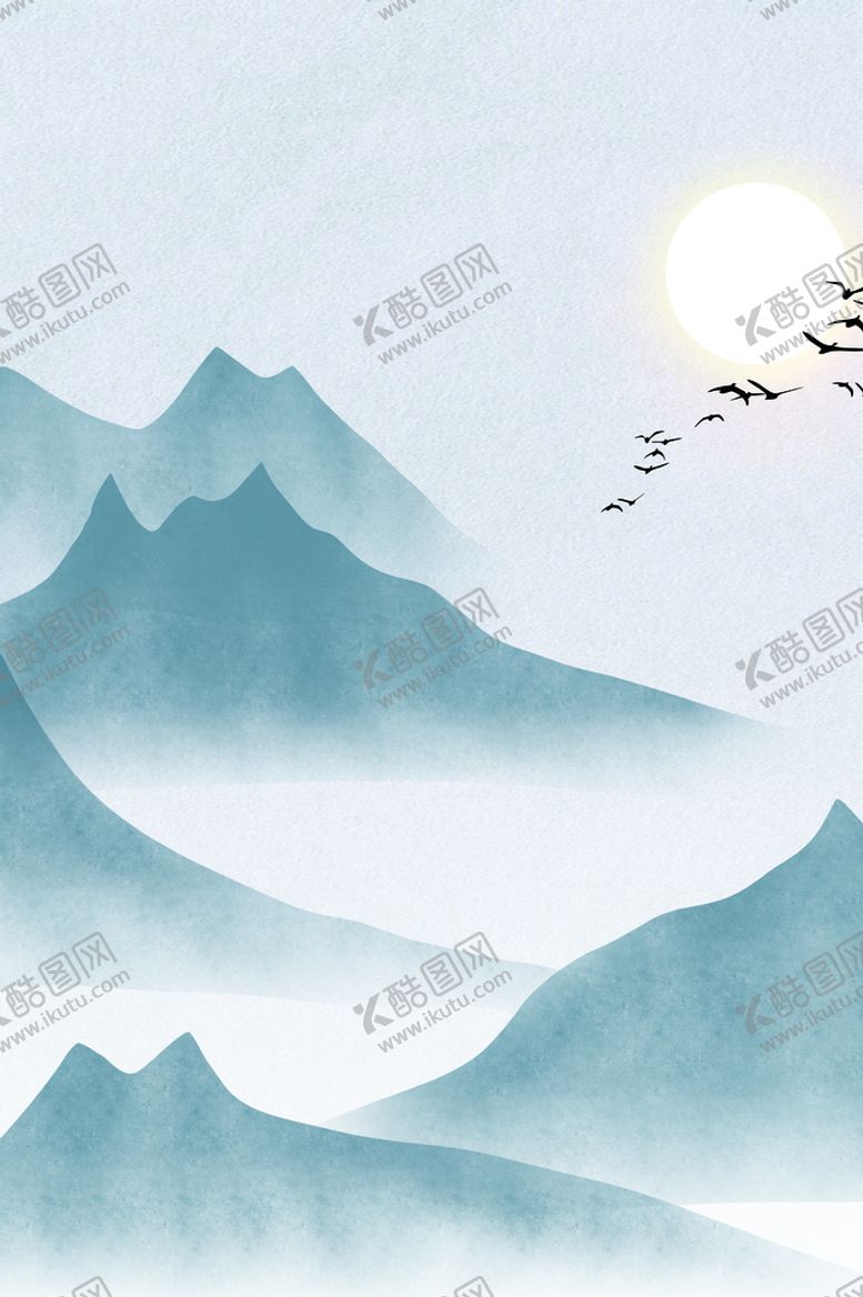 编号：97148209180931091976【酷图网】源文件下载-山水装饰插画
