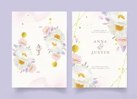 花卉婚礼请柬设计模板