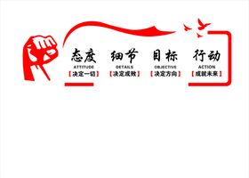 文化墙企业口号细节态度