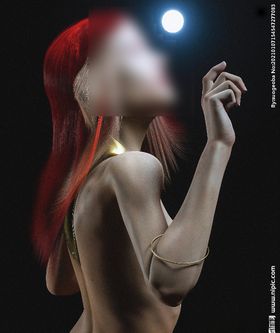 C4D模型女孩侧脸面部半身像