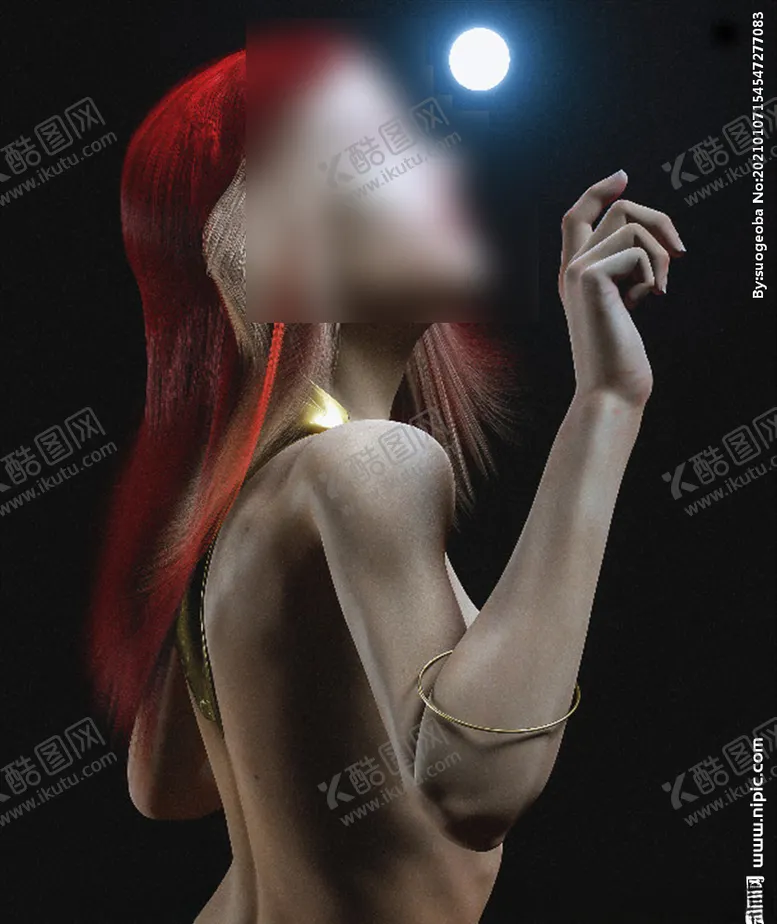 编号：85714506290337536731【酷图网】源文件下载-C4D模型女孩侧脸面部半身像