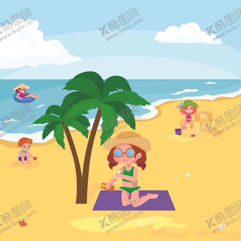 编号：52689305061216557598【酷图网】源文件下载-卡通沙滩