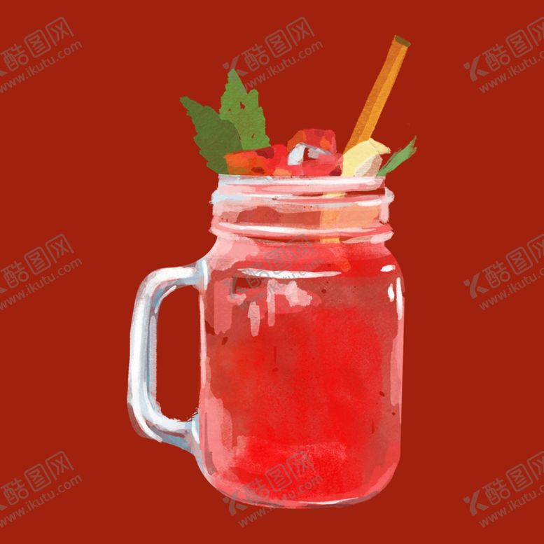 编号：73849512160022114843【酷图网】源文件下载-手绘水果奶茶