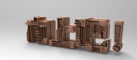 字体渲染向上吧C4D金属