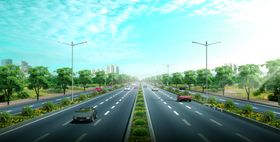 道路绿化景观效果图