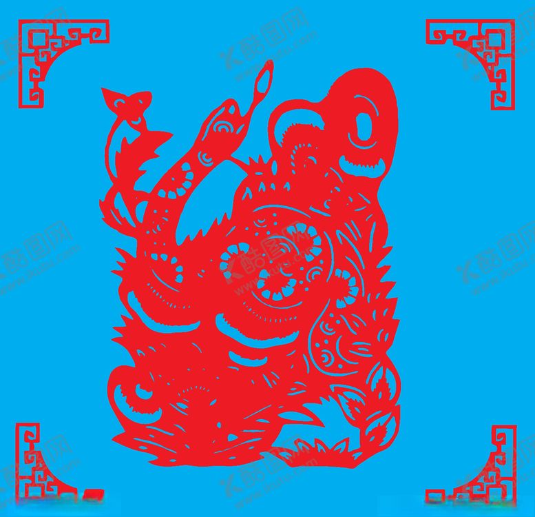 编号：37425409230203418841【酷图网】源文件下载-蛇剪纸