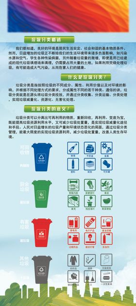 垃圾分类不可回收环保展架易拉宝门型