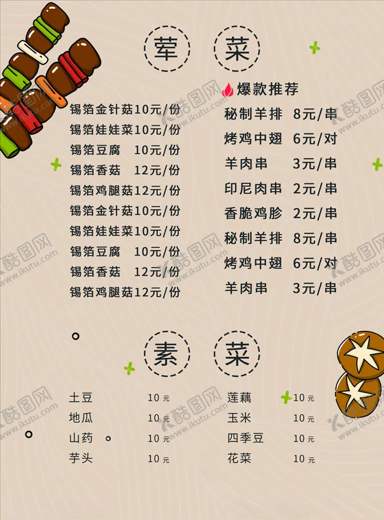 编号：69697004212120227330【酷图网】源文件下载-菜单模板