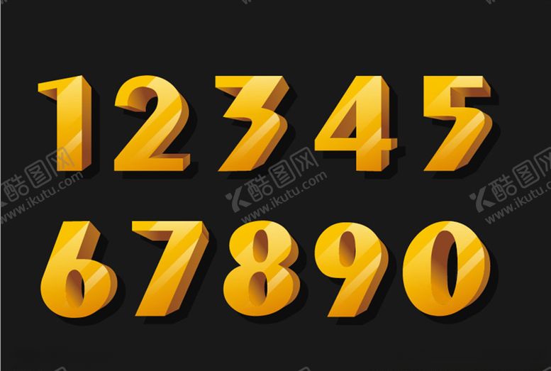 编号：95180906241145288831【酷图网】源文件下载-金色立体数字