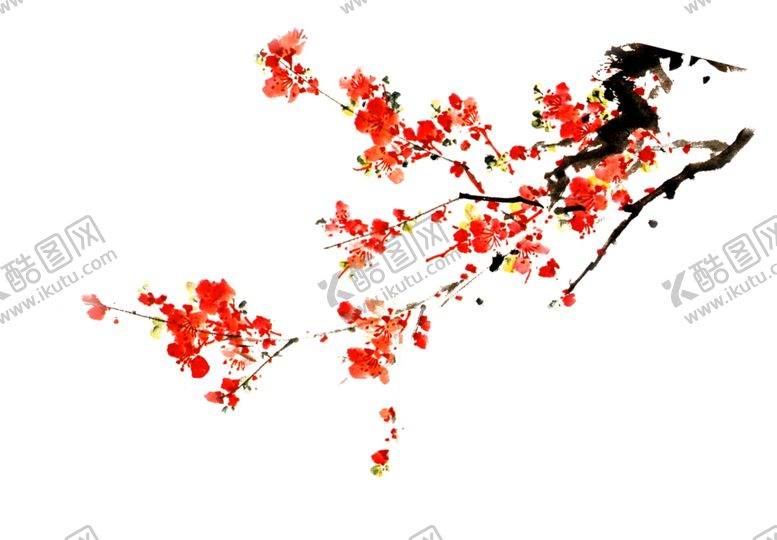 编号：76907409240900022045【酷图网】源文件下载-水墨梅花
