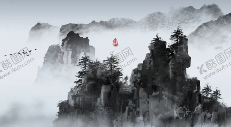编号：49484506172141227576【酷图网】源文件下载-中国风山水背景
